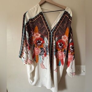 Rose+Olive Multicolor Dolman Sleeve Floral Chiffon Blouse Size 3X